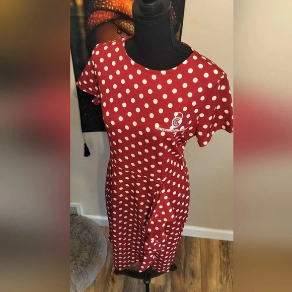 Conscious Collection Women's White And Red Polka Dot Dress Size Medium New - Picture 11 of 14